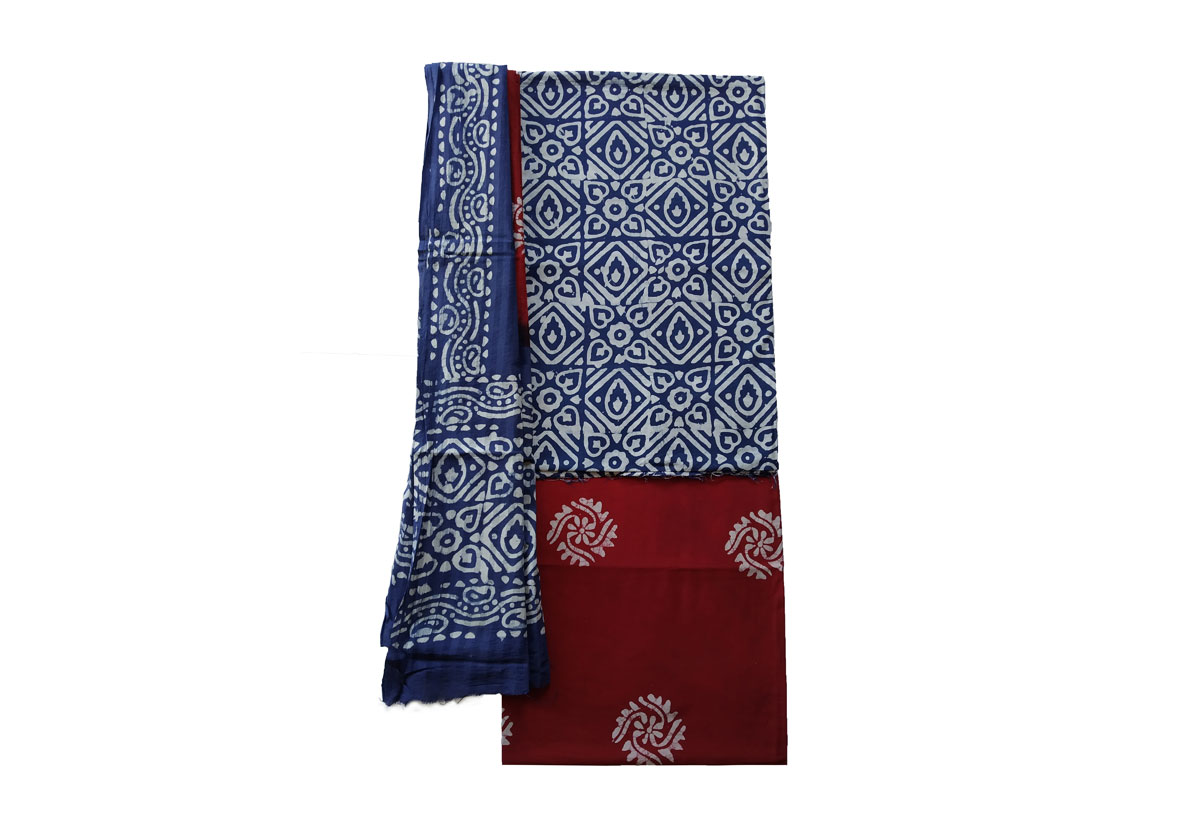 bhairavgarh batik print suit material